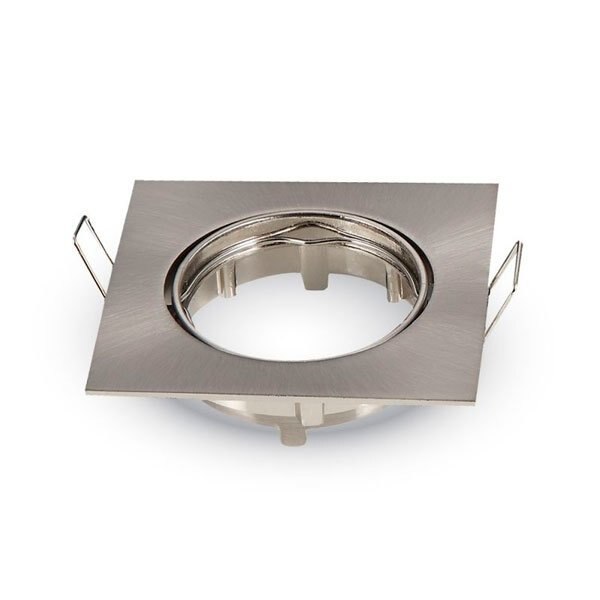 Set 2 rame pentru spoturi GU5.3 Ajustabile, Optonica, Patrat, Inox