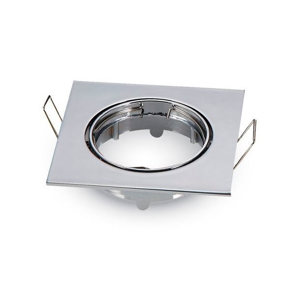 Set 2 rame pentru spoturi GU5.3 Ajustabile, Optonica, Patrat, Crom