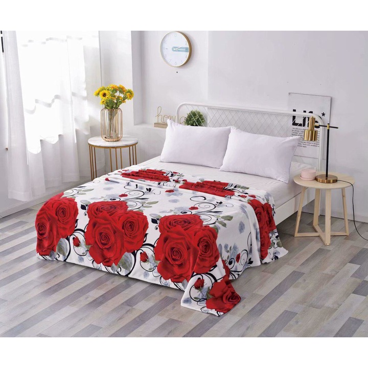 Пухкаво одеяло Cocolino, Двойно легло, 200x230 см, Рози