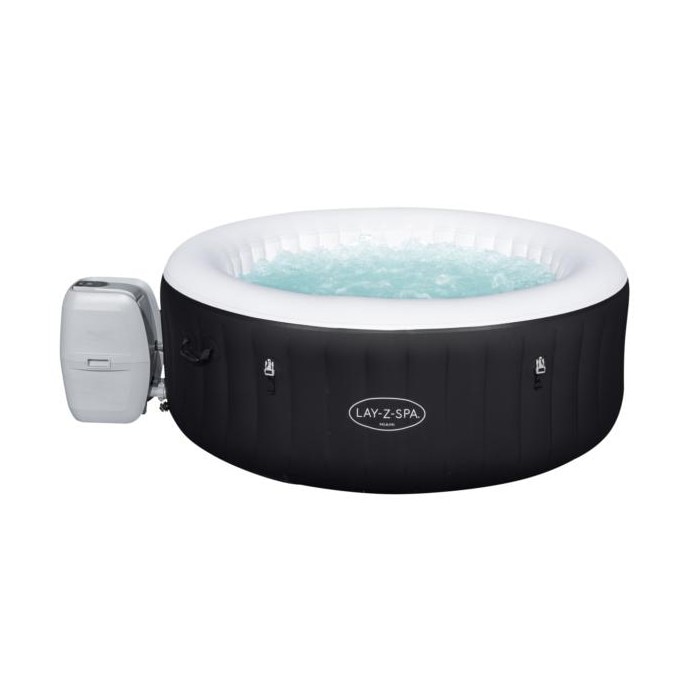 Piscina gonflabila jacuzzi cu masaj, pompa filtrare, dimensiuni 180 x 66 cm, volum 669 litri, 4 locuri