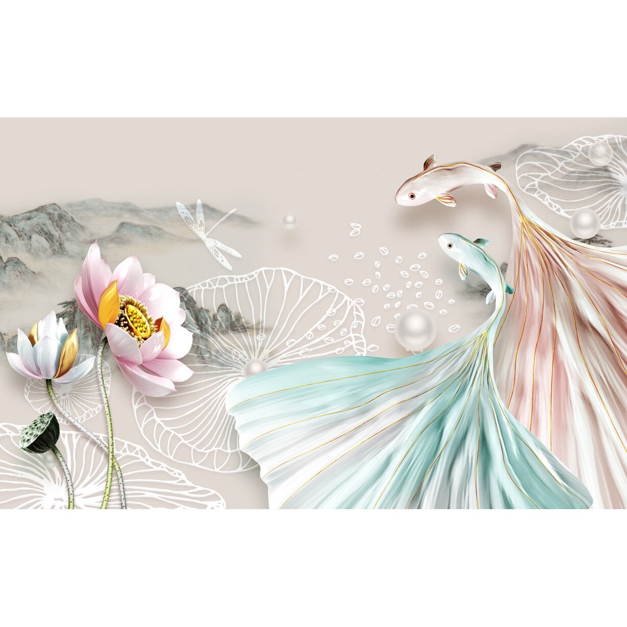 Tablou canvas - Pesti si flori abstract, 100x70 cm