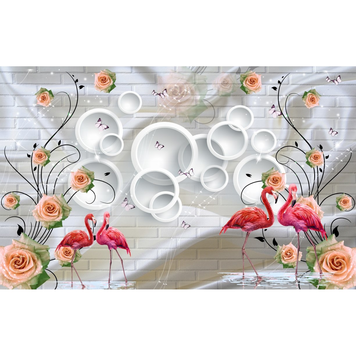 Tablou canvas - Flamingo roz in natura abstract, 100x70 cm