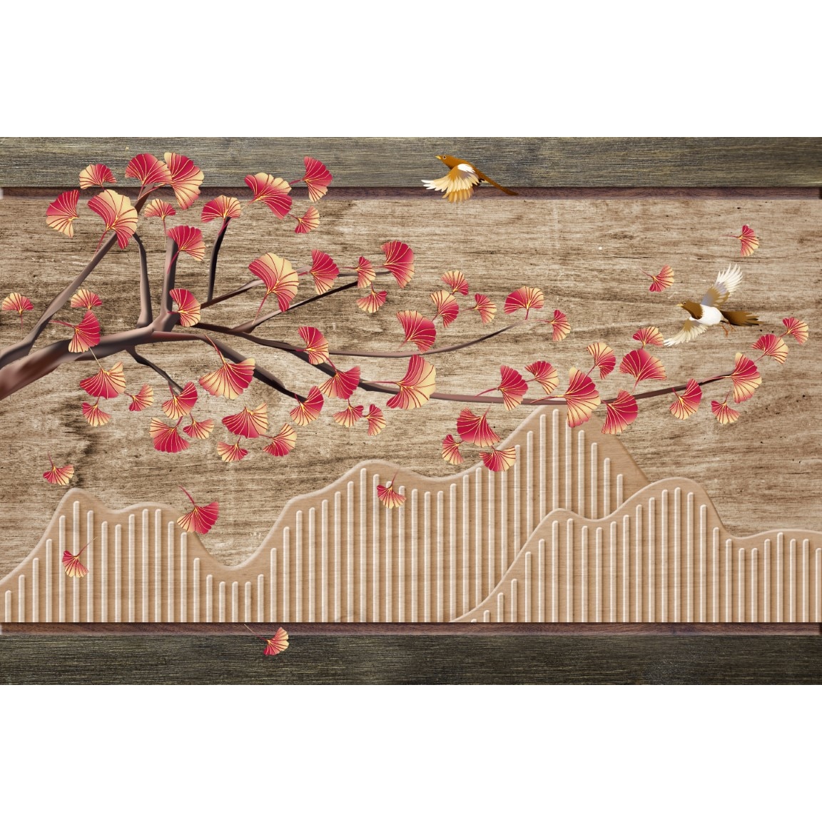 Tablou canvas - Abstract copac cu flori, 90x50 cm