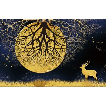 Fototapet autocolant PVC , Cerb si soare abstract, 200x300 cm Fototapet autocolant PVC , Cerb si soare abstract, 200x300 cm