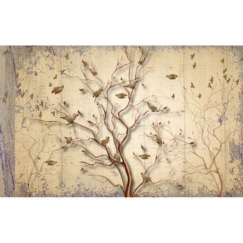 Tablou canvas - Abstract pom cu pasari, 90x50 cm Tablou canvas - Abstract pom cu pasari, 90x50 cm