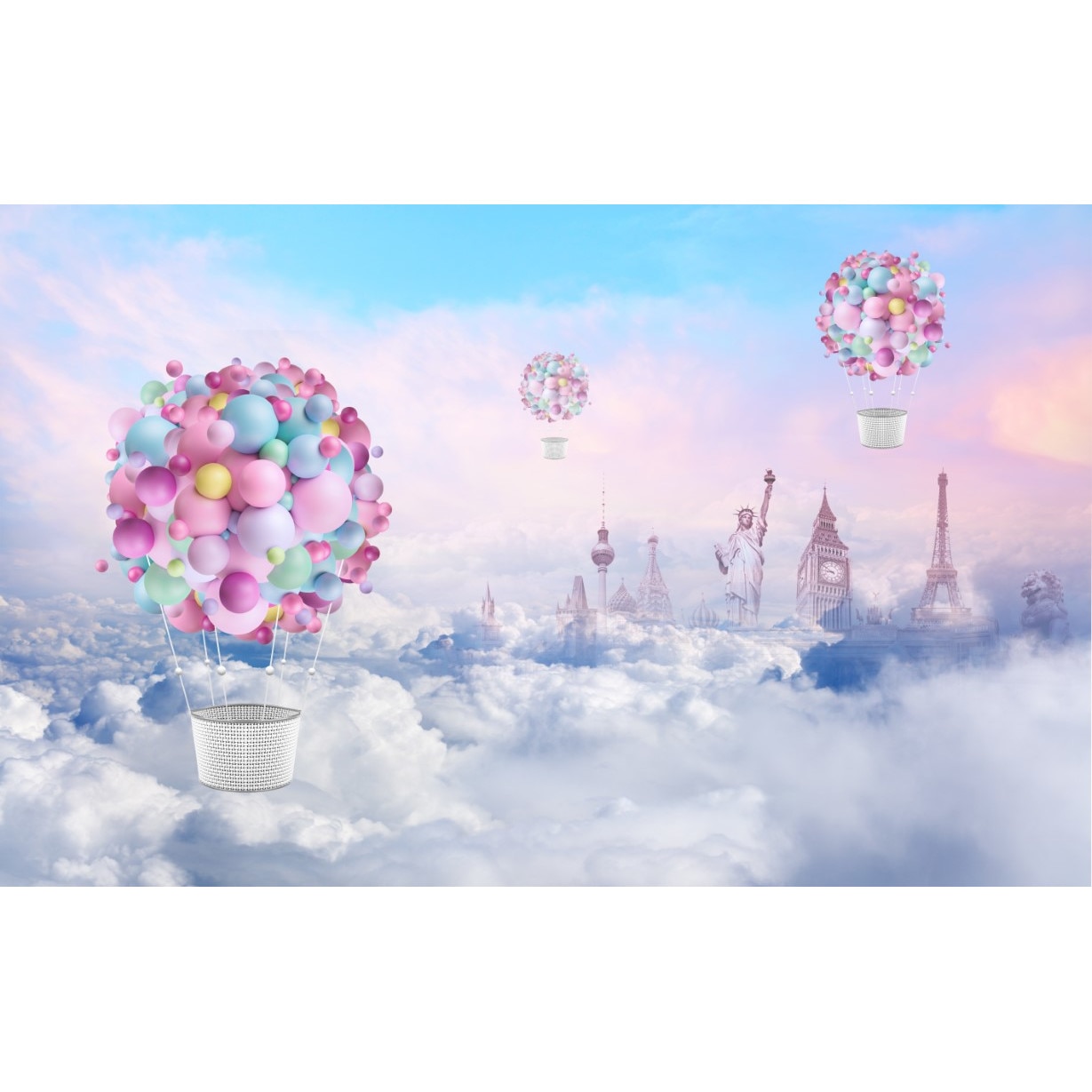 Fototapet autocolant PVC , Zburand prin lume, 250x400 cm