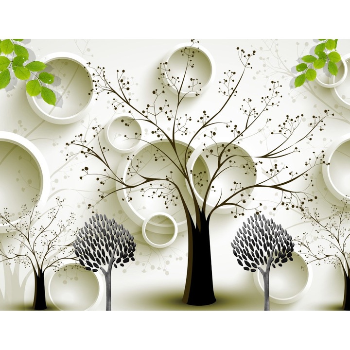 PVC matrica tapéta, Absztrakt barna fa, 160x240 cm