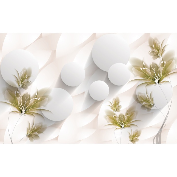 Tablou canvas - Abstract flori si buline, 50x35 cm