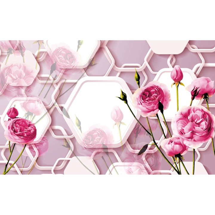 Tablou canvas - Flori abstracte mov, 40x30 cm