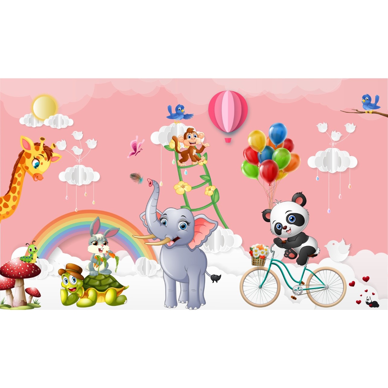 Fototapet autocolant PVC , Animale desenate, 250x400 cm