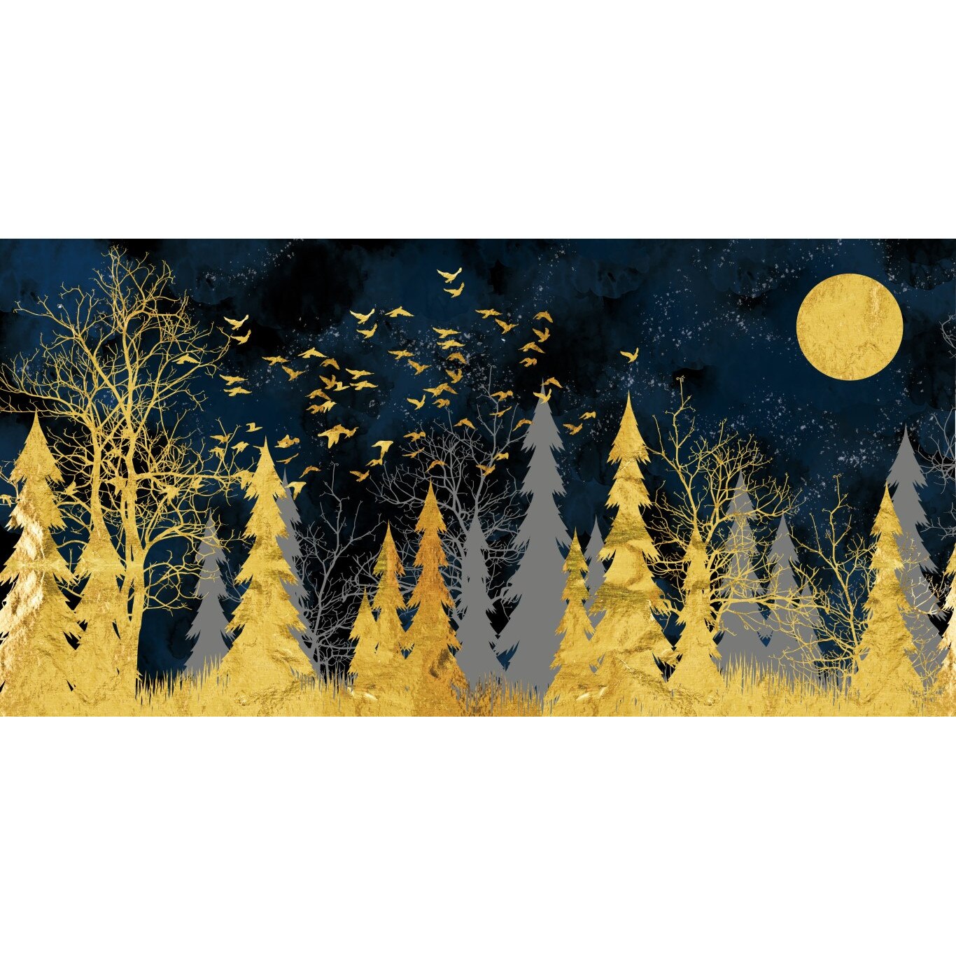 Tablou canvas - Abstract brazii si luna, 100x70 cm