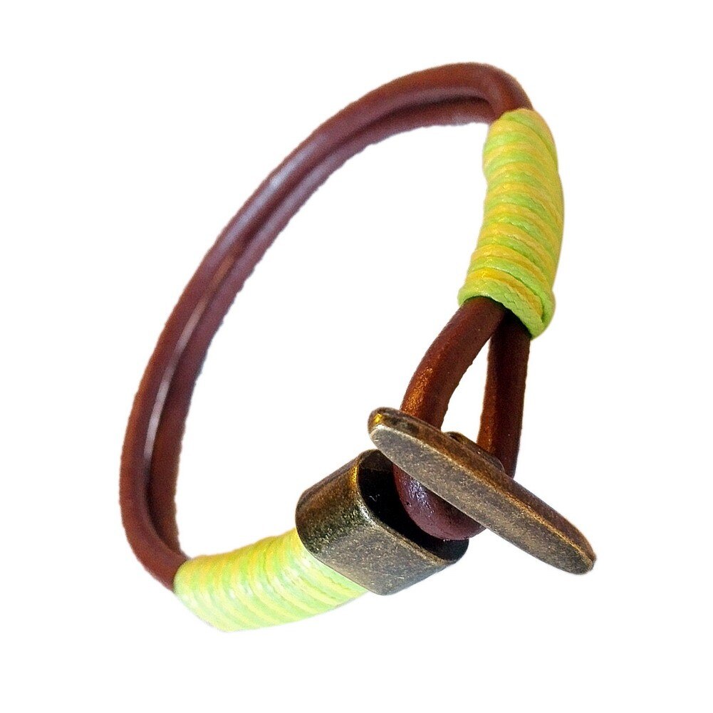 Bratara handmade din snur de piele naturala NAVY4-M19