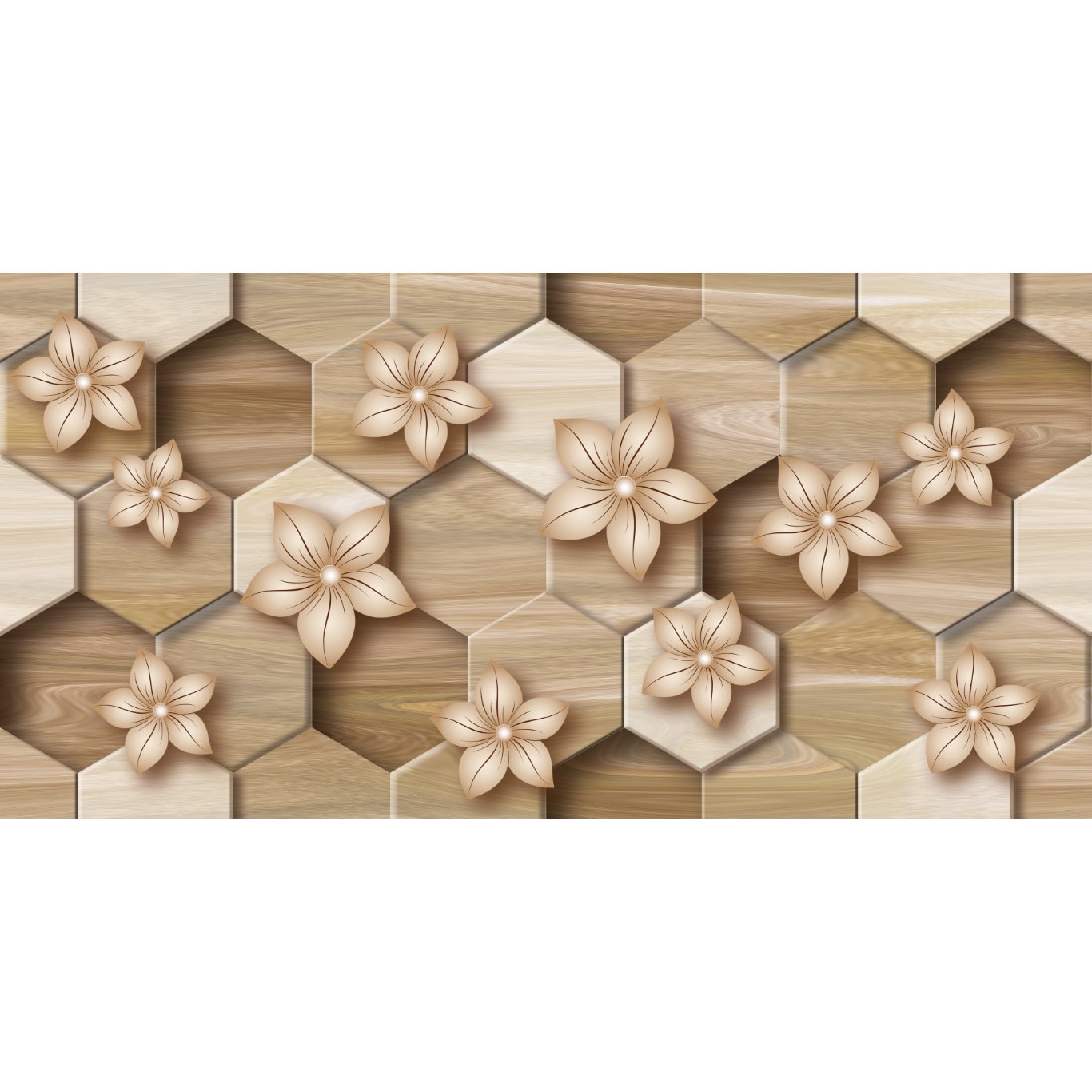 Tablou canvas - Abstract flori maro, 50x35 cm