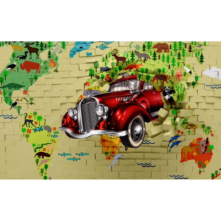 Картина на платно - Абстрактна кола за стена, 100x70 см