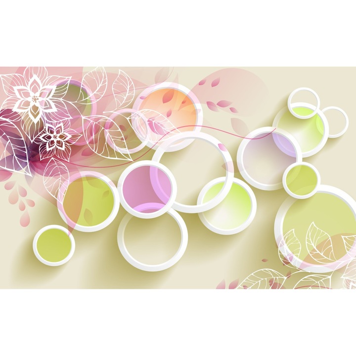 Tablou canvas - Flori si frunze abstract, 75x50 cm