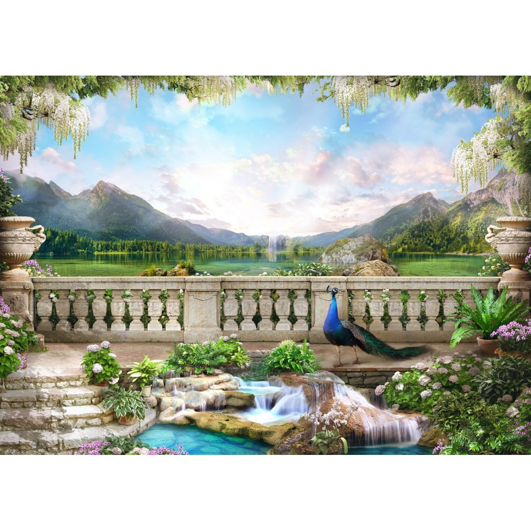 Fototapet autocolant PVC , Peisaj cu munti si lac, 250x400 cm