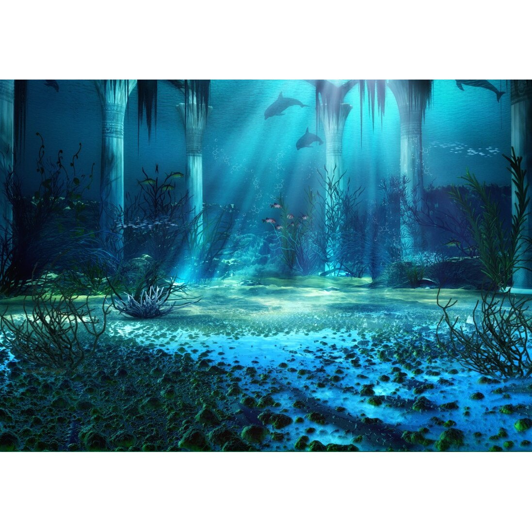 Fototapet autocolant PVC , Ruina subacvatica, 250x360 cm