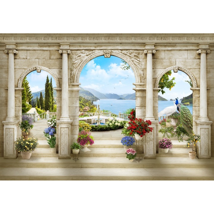 Fototapet autocolant PVC , Gradina din curte, 120x180 cm