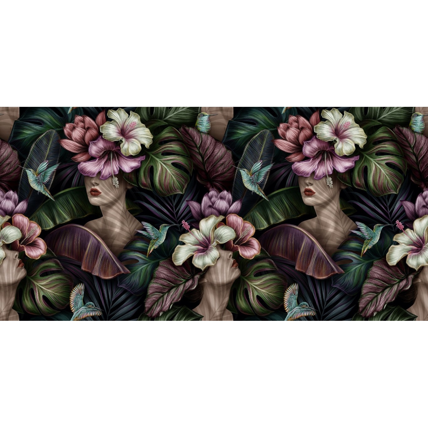 Tablou canvas - Abstract femei si pasari, 75x50 cm