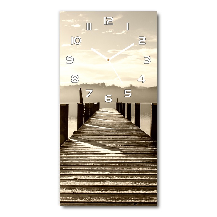 Faliórák, fa Pier, barna, 30 cm x 60 cm