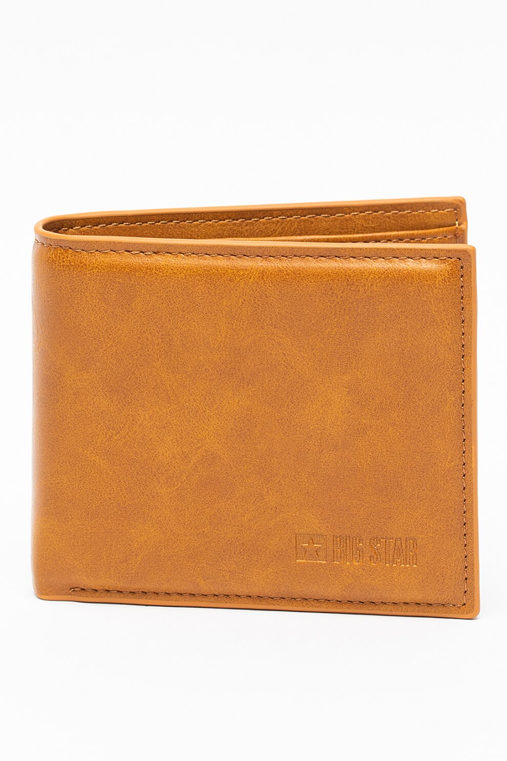 Big Star, Portofel unisex de piele ecologica cu logo, Scortisoara