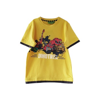 Tricou Dreamworks, cu imprimeu DinoTrux, galben/gri, 6 - 7 ani Tricou Dreamworks, cu imprimeu DinoTrux, galben/gri, 6 - 7 ani