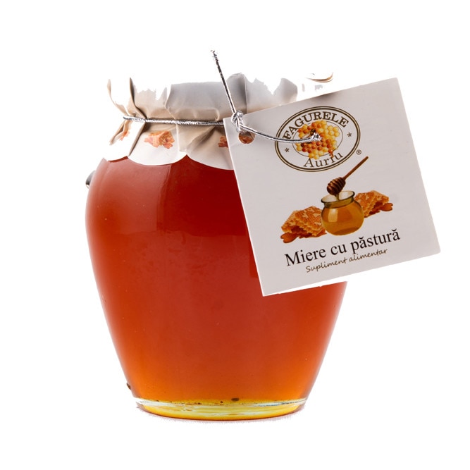 Miere poliflora cu pastura Fagurele Auriu 400 g