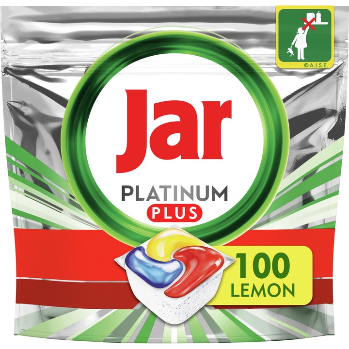 Jar Platinum Plus mosogatógép tabletta, citrom, 100db