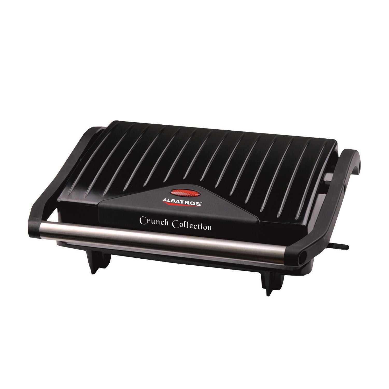 Gratar electric gradina AIX© , cu maner termorezistent, cu placi tip grill, culoare negru
