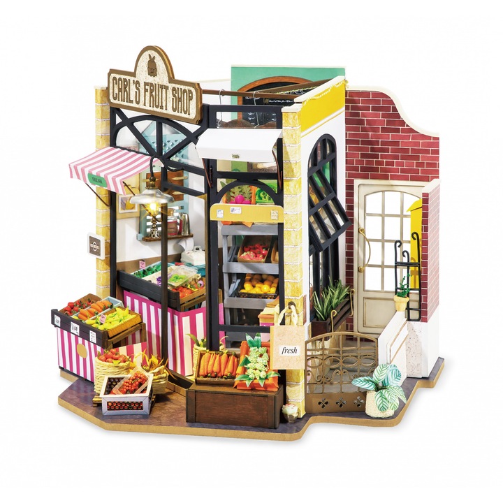 Rolife 3D puzzle, barkácsház, Carl élelmiszerboltja, 206 db