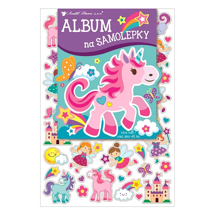 Album cu 40 stickere holograma pentru fete, 16 x 29 cm