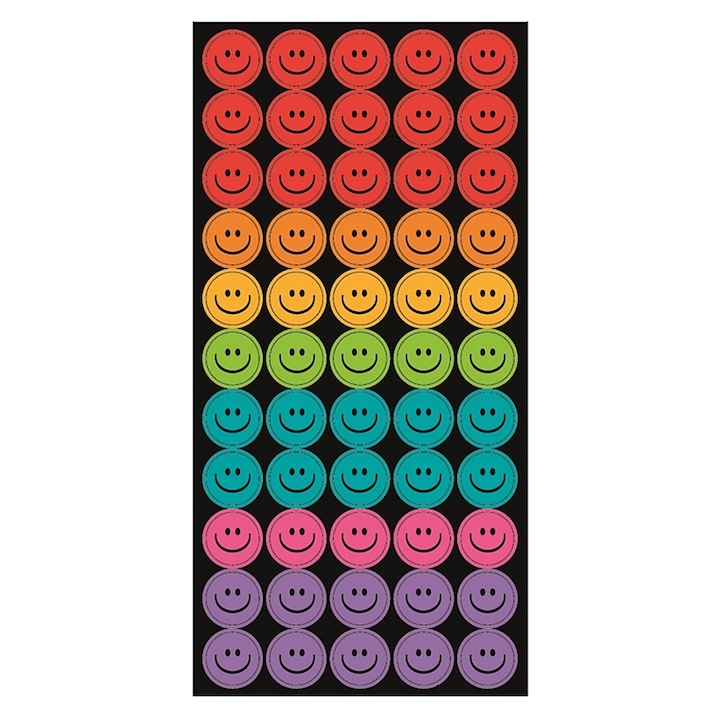 Abtibilduri smiley colorati 6 coli / 300 buc., 9.5 x 21 cm