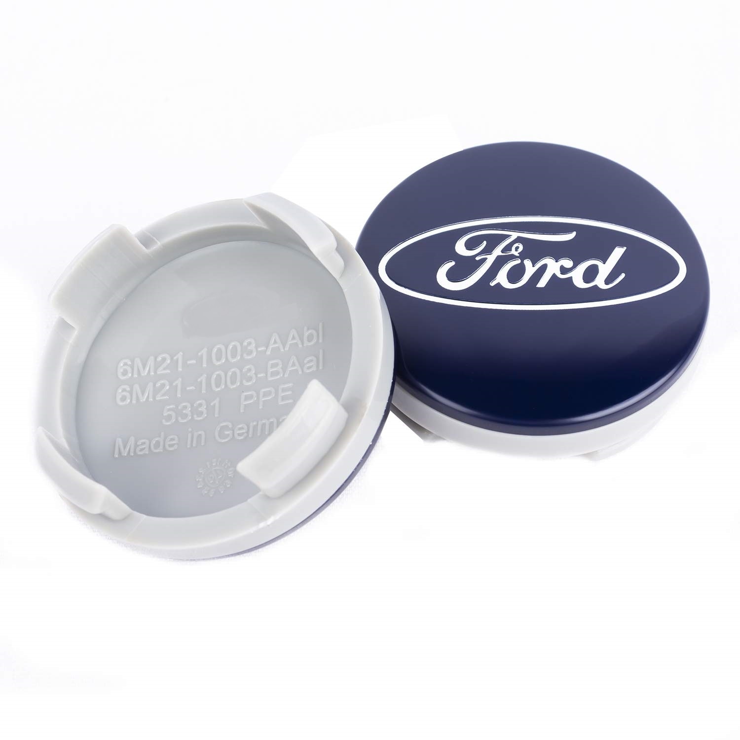 Set 2 capacele Ford 54mm ALBASTRU pentru jante aliaj