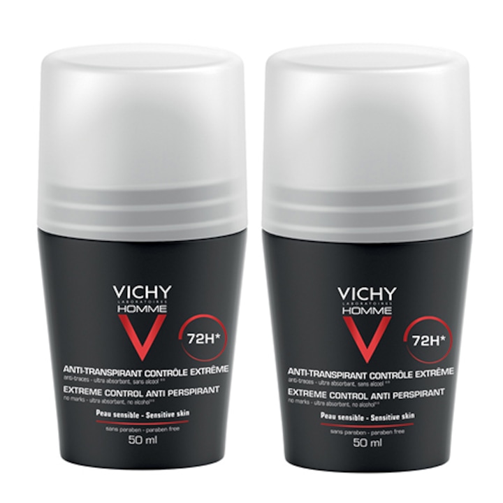 Пакет: 2 x Vichy Дезодорант рол-он Vichy Homme Control Extrem 72h, 50 мл