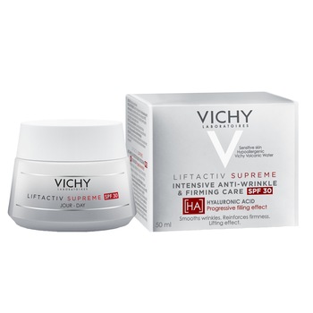 Crema antirid Vichy Liftactiv Supreme SPF 30, pentru toate tipurile de ten, 50 ml Crema antirid Vichy Liftactiv Supreme SPF 30, pentru toate tipurile de ten, 50 ml