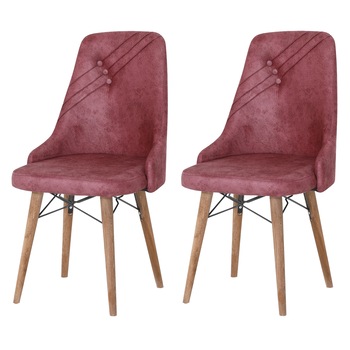 Set 2 Scaune dining, Heinner Home, tapitate, Mars Rose Set 2 Scaune dining, Heinner Home, tapitate, Mars Rose