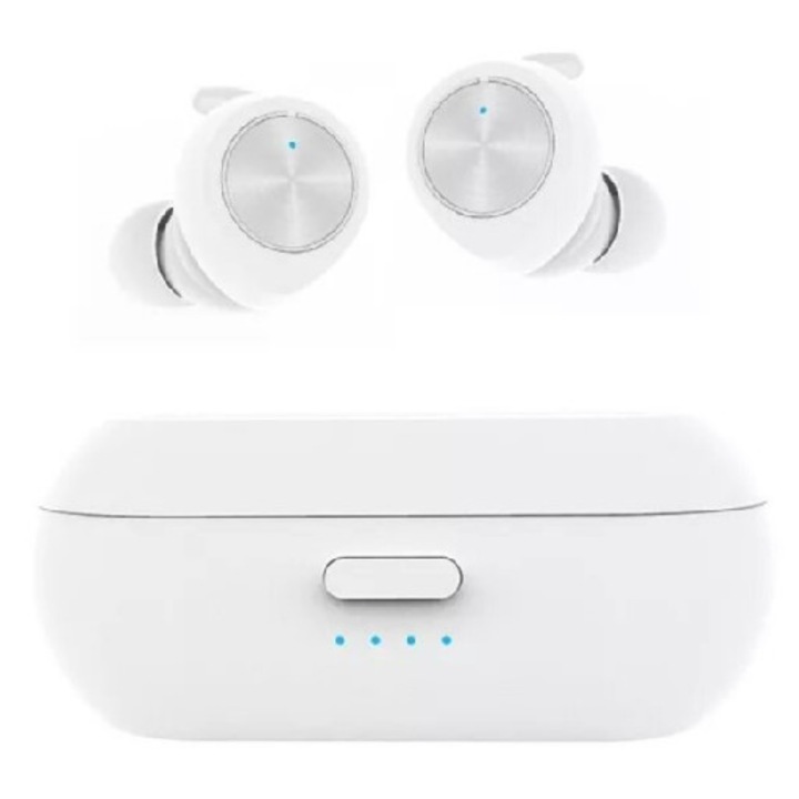 M3 TWS-5.0 vezeték nélküli fülhallgató, töltődobozzal - Fehér színben