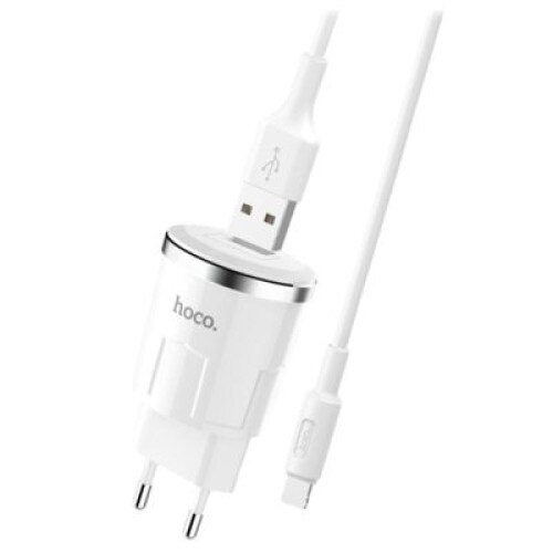 Incarcator 2.4A cu 1 Port USB + Cablu MicroUSB (Alb) C37A HOCO