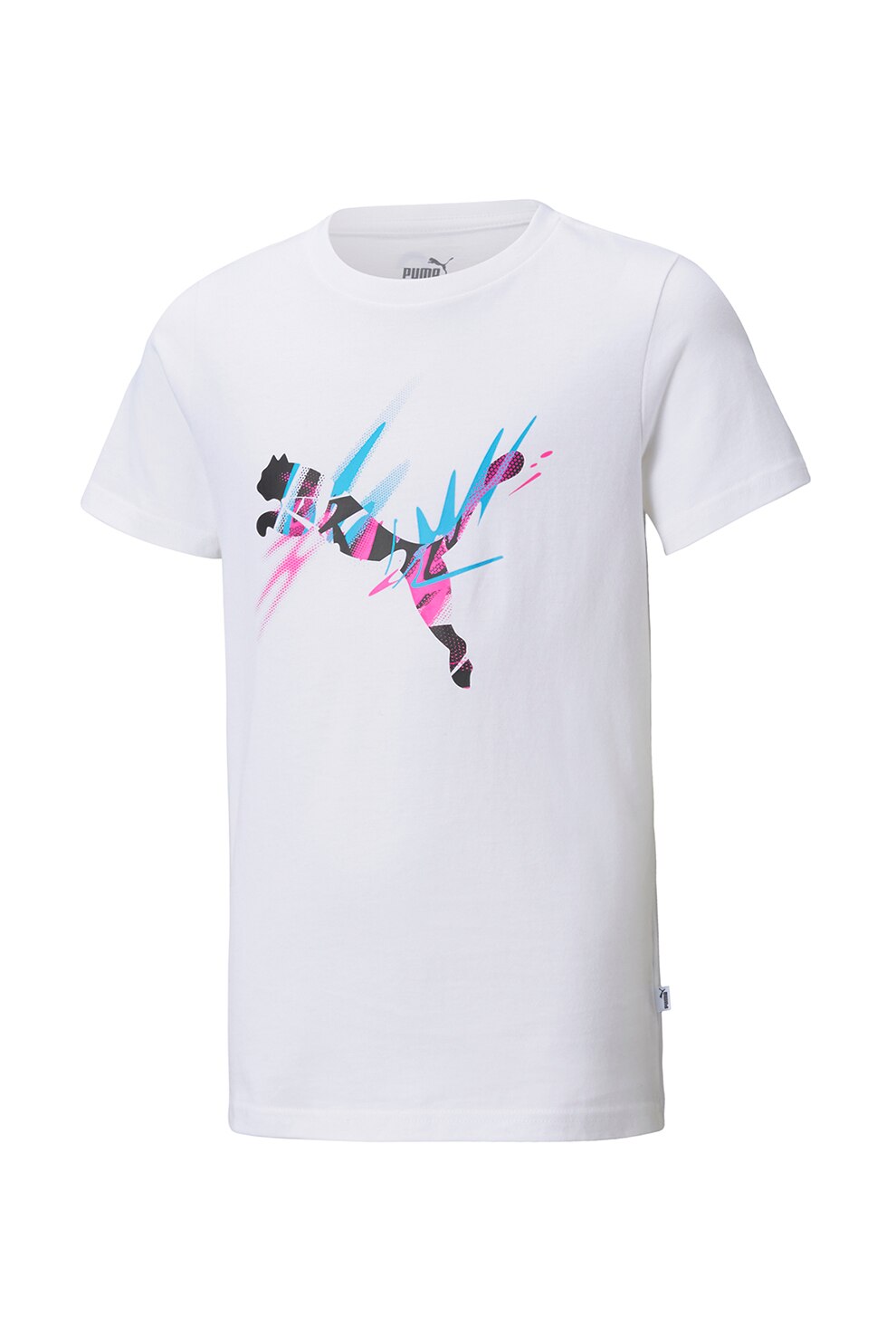 Puma, Tricou cu imprimeu logo abstract Creativity, Alb, 128 CM