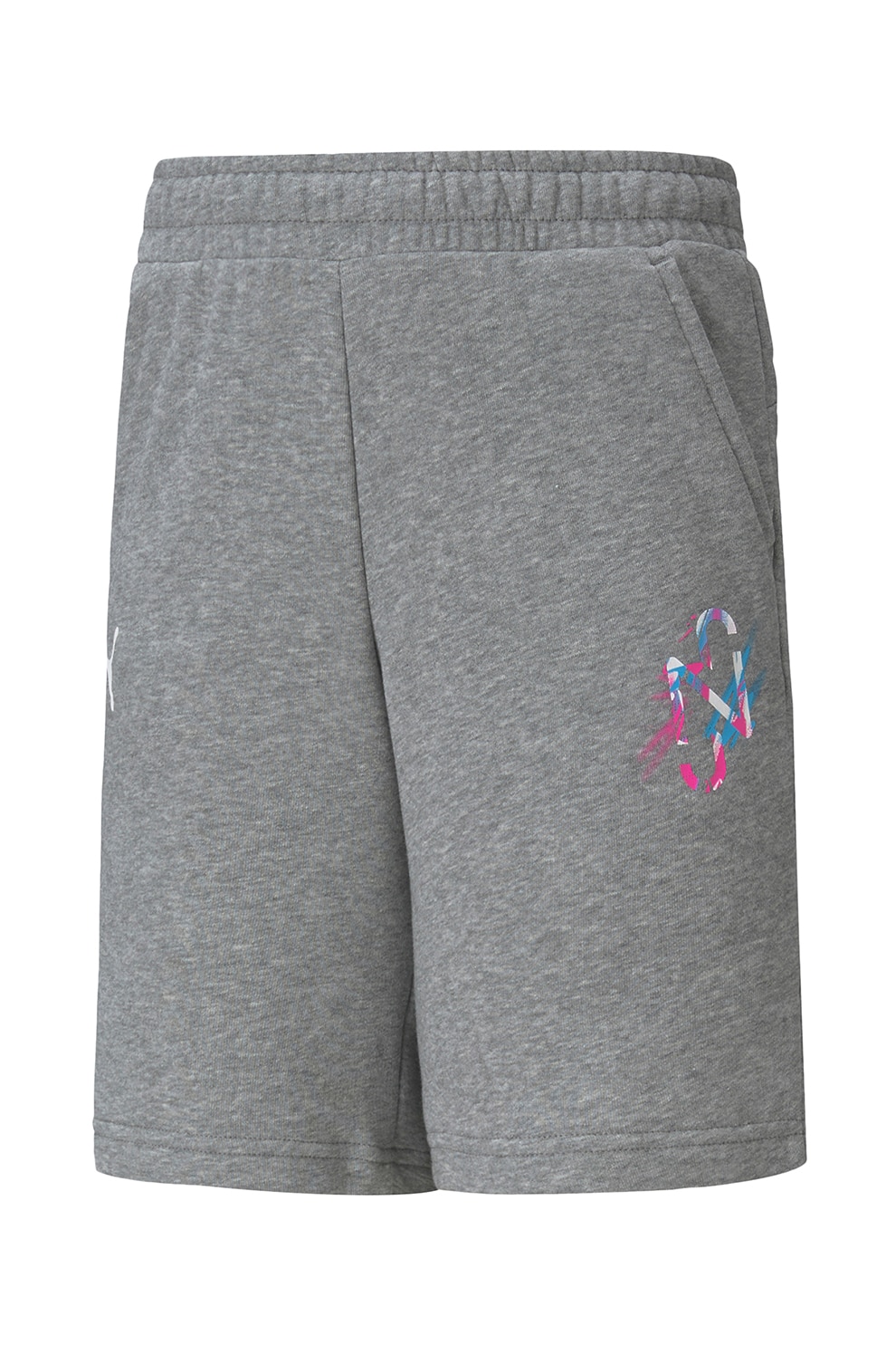 Puma, Pantaloni scurti cu talie elastica Creativity, Gri melange