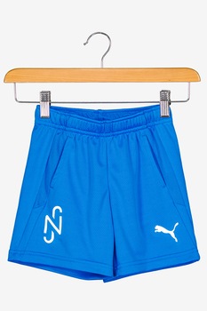 Puma, Pantaloni scurti cu logo si tehnologie DryCell, pentru antrenament, Albastru/Alb Puma, Pantaloni scurti cu logo si tehnologie DryCell, pentru antrenament, Albastru/Alb