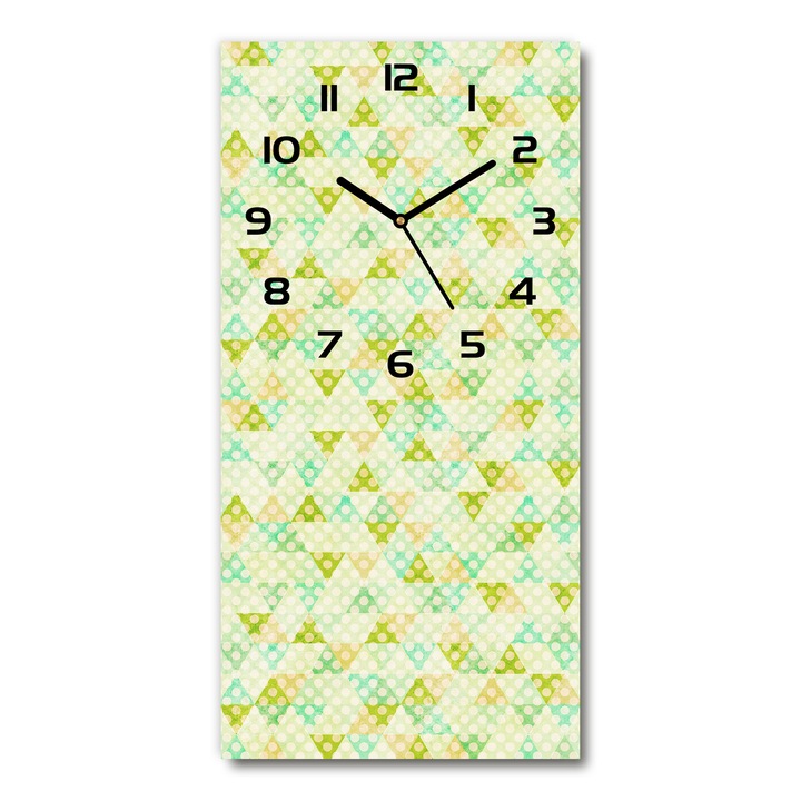 Tulup, falióra, geometriai háttér, 30x60 cm, zöld