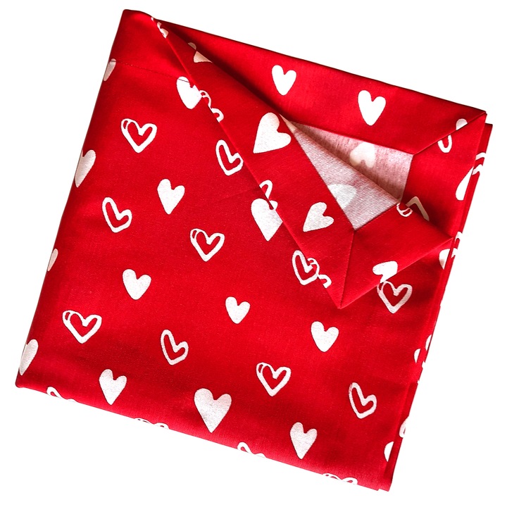 Хидрофобирана покривка Love Sign R EloraVala, 150x150см, червен