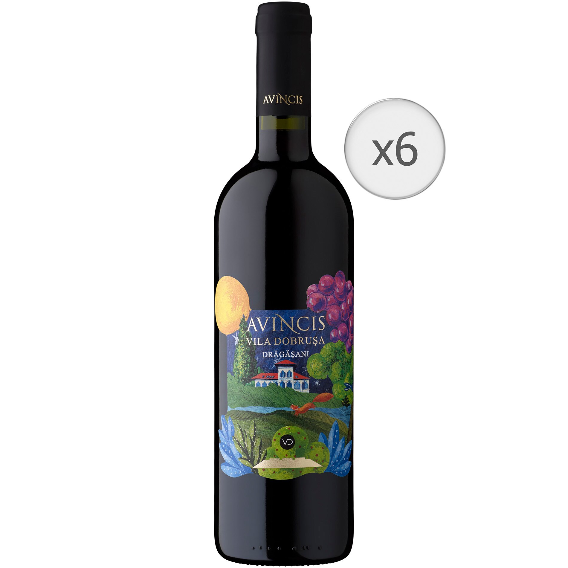 Vin Rosu Vila Dobrusa Rosu, Sec, 6x 0.75l