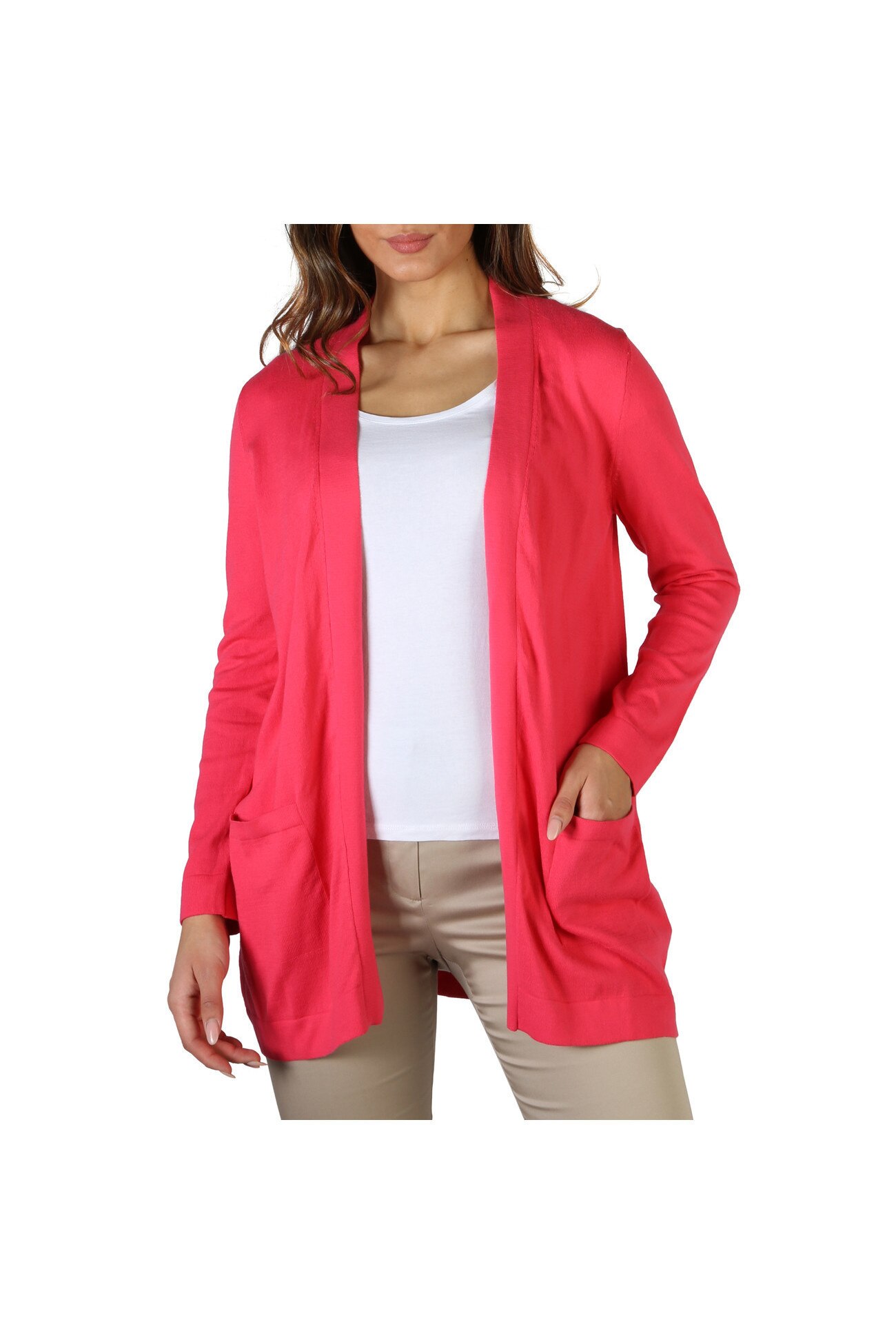 Pulover femei Fontana 2.0 model P1991, Decolteu la baza gatului, culoare Roz, Roz