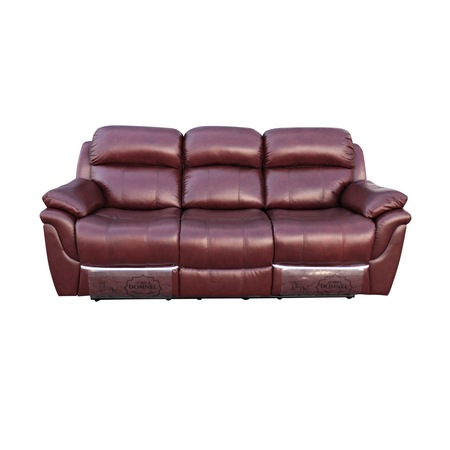 Canapea 3 locuri Md 2458, Piele naturala suprafata de contact, 2 reclinere manuale, culoare Maro B 602-65
