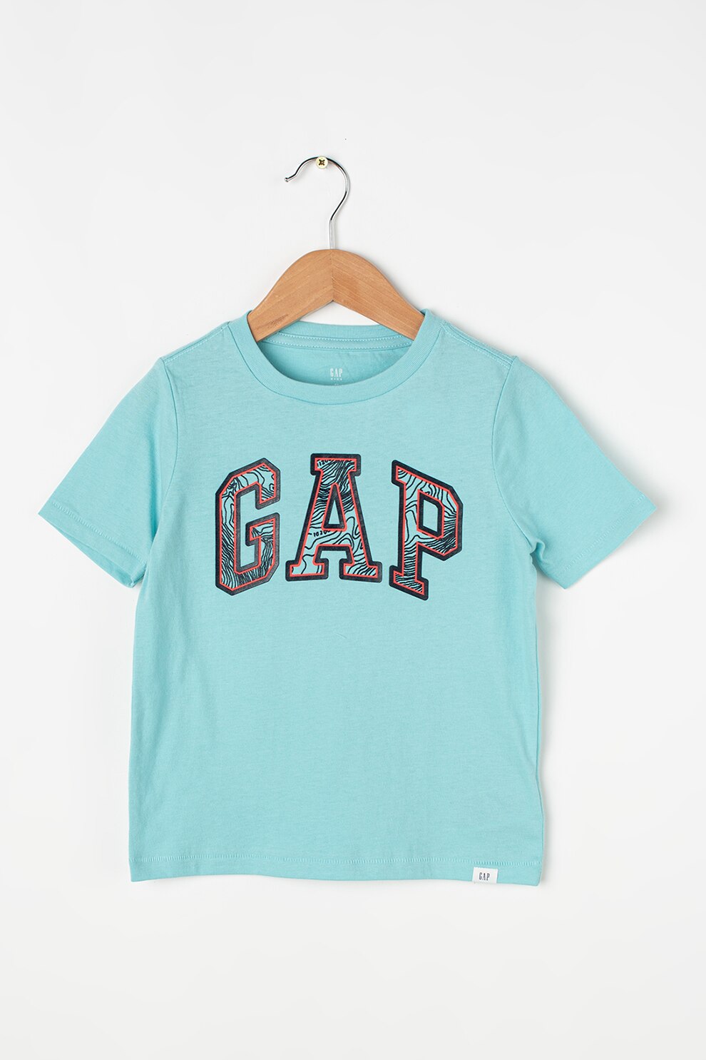 GAP, Tricou cu decolteu la baza gatului si paiete reversibile, Turcoaz