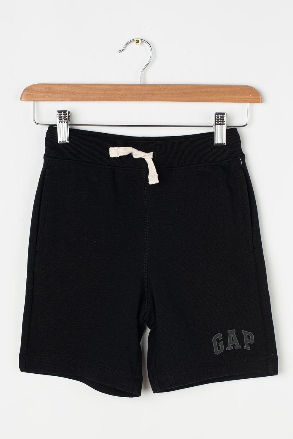 GAP, Pantaloni sport scurti cu imprimeu logo discret, Negru