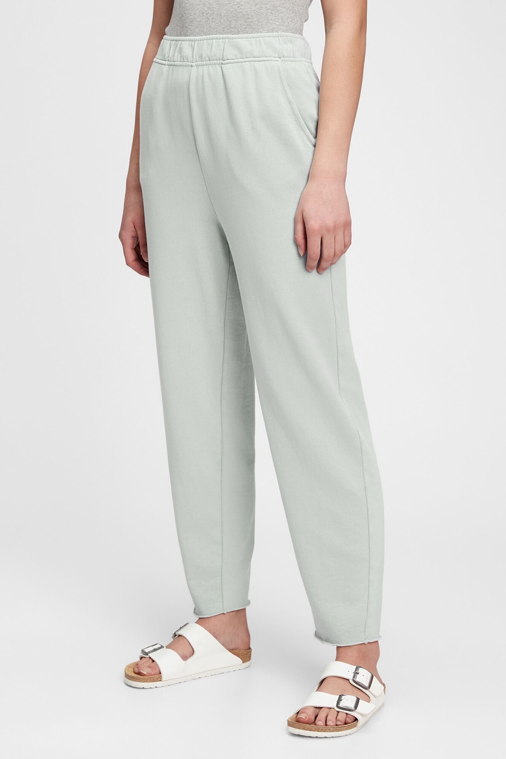 GAP, Pantaloni sport relaxed fit din amestec de bumbac, Verde pal