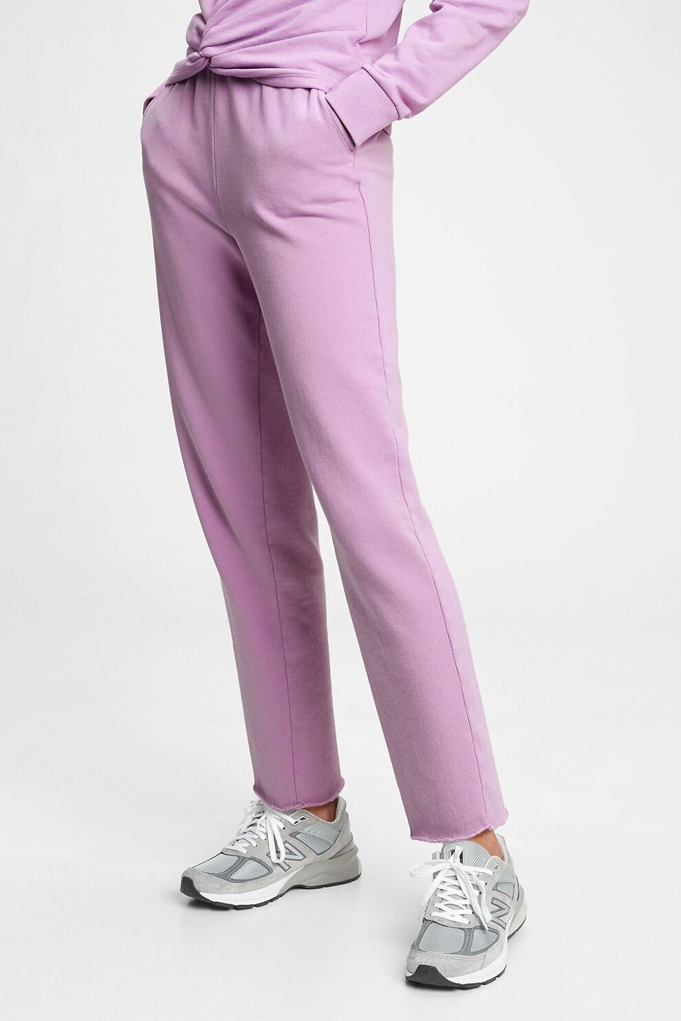 GAP, Pantaloni sport relaxed fit din amestec de bumbac, Lila
